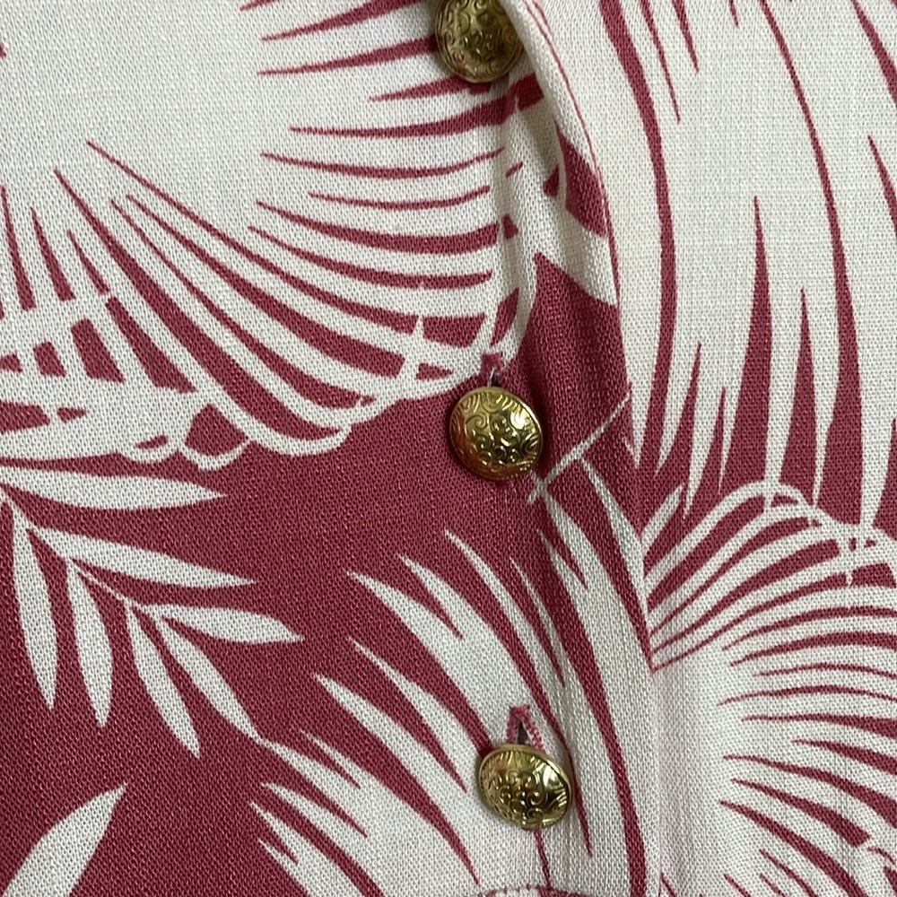 Torrid Shaded Palms Mini Rayon Slub Button Front Collared Dress Rose Size Large - Picture 5 of 13